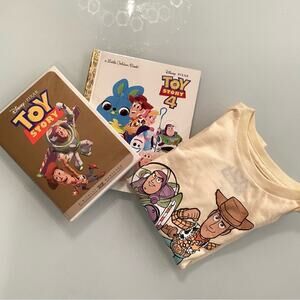 Disney Pixar Toy Story Package includes a book, the video and a 4T T-Shirt